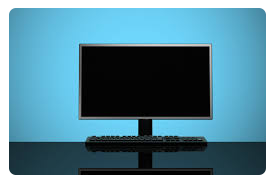 computer screen is blank